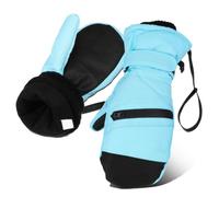 Outdoor Winter Gloves with Anti Slip Palms for Hiking and Commuting | Nylon Cotton Build, Ergonomic Fit and Reinforced Palm, Blue Finish for Youth and Smartphone Use