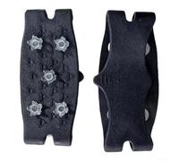 Outdoor Winter Shoe Covers Featuring Five-Tooth Ice Cleats To Maintain Stability On Icy Sidewalks Steps And Gravelled Pathways(Black)