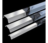 Outdoor Wire Guard Cable Raceway Management, Floor Metal Cable Cord Cover | Stainless Steel Wire Protector Trough, Silver Channel Cover Hider Strip for Wall Home Office Kitchen(3pcs,Outer width 160mm)