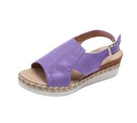 Outdoor Women’s Stylish Thick Platform Sandals With Open Toe Edge Rome Design For Summer Everyday Wear Holiday Women Sandal Trekking Shoes Walking Lightweight Comfortable Beach (Purple, 6.5)