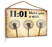 Outdoor Wood Plaque Porch Signs 11:01 Make You A Wish. Summer Wood Hanging Posters For Boys Room(23X35CM)