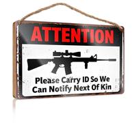 Outdoor Wood Plaque Porch Signs Attention: Please Carry Id So We Can Notify Next Of Kin. Posters & Prints Bar Signs For Home Bar(23X35CM)