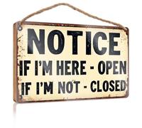Outdoor Wood Plaque Porch Signs Notice: If I'm Here - Open, If I'm Not - Closed. Posters & Prints Bar Signs For Home Bar(15X28CM)