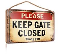 Outdoor Wood Plaque Porch Signs Please Keep Gate Closed Thank You. Posters & Prints Bar Signs For Home Bar(15X28CM)