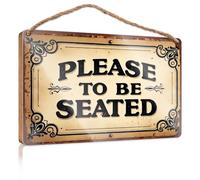 Outdoor Wood Plaque Porch Signs Please To Be Seated Posters & Prints Bar Signs For Home Bar(23X35CM)