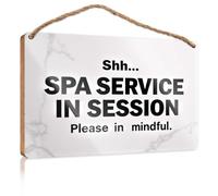 Outdoor Wood Plaque Porch Signs Shh... Spa Service In Session. Please Be Mindful. Posters & Prints Bar Signs For Home Bar(23X35CM)