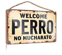Outdoor Wood Plaque Porch Signs Welcome, But Do Not Disturb The Dog. Posters & Prints Bar Signs For Home Bar(15X28CM)