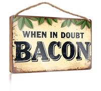Outdoor Wood Plaque Porch Signs When In Doubt, Bacon. Posters & Prints Bar Signs For Home Bar(20X30CM)