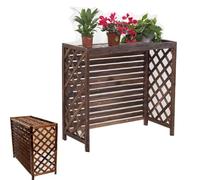 Outdoor Wooden Air Conditioner Cover - Decorative Radiator & Mini Split Condenser Fence Stylish Plant Pot Holder Durable & Weather-Resistant AC Protection