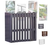 Outdoor Wooden Air Conditioner Cover & Heat Pump Shield Decorative Privacy Fence for Garden & Balcony Gray 47"x23"x41" (120x60x105cm)