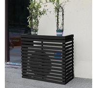 Outdoor Wooden Air Conditioner Cover Solid Wood Louvered AC Unit Hood WeatherResistant AC Rack MultiFunctional Flower Stand for Patio & Garden