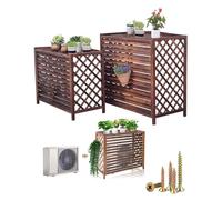 Outdoor Wooden Air Conditioner CoverWeatherproof AC Unit Protector Stylish Support for Garden Balcony & Deck UV Resistant & Durable Design to Shield from Sun & Elements