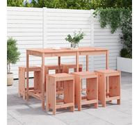 (natural douglas) vidaXL Garden Bar Set Outdoor Bar Table Set Bar Stool 7 Piece Solid Wood Pine