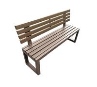 Outdoor Wooden Bench with Backrest for 2-4 Persons Solid Wood Garden Seating Metal e Perfect for Patios Par and Leisure Porches - 150×40×85cm Coffee色