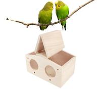 Outdoor Wooden Bird House Clear Texture Safe Shelter Nature Lover, Swallows Parrots Bird Breeding, Platane Wood 9.1x5.1x4.9in