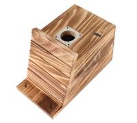 Outdoor Wooden Bird House Nesting Box for Swallow, Rustic | Khaki Natural Grain Finish, Built in Ventilation and Predator Guard, Pole or Tree Mounting for Gardeners