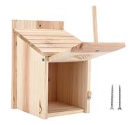 Outdoor Wooden Birdhouse Kit, Durable and Safe Diy Hummingbird House Door Can Be Opened Outdoor Birdhouse Breeding Box with Standing Rod 1pack