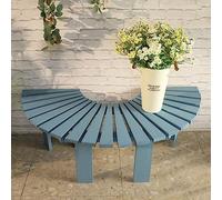 Outdoor Wooden Curved Bench, Weatherproof Solid Wood Slatted Seat for Garden, Porch, and Park