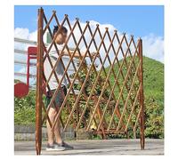 Outdoor Wooden Expanding Fence Freestanding Garden Trellis Panels for Climbing Plants Support Adjustable Height (3 Levels 90CM Brown Color)