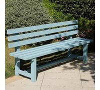 Outdoor Wooden Garden Bench, Heavy-Duty 600kg Capacity, Reinforced Cross Structure for Courtyard, Patio, Veranda & Park, Blue, 120x38x79cm (47x15x31in)