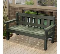 Outdoor Wooden Garden Bench with Backrest & Wide Armrests, Comfortable Patio Seat for Parks, Gardens, and Lounges - Stylish Green 120CM Bench