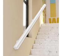 Outdoor Wooden Handrails for StepsWallMounted Safety Banister Grab Bar 30cm to 450cm White Stair Rail for Home Lofts & Guardrails (4.6ft/140cm)
