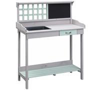 Outdoor Wooden Potting Table Bench Workstation Planting Shelves