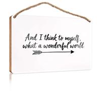 Outdoor Wooden Signs And I Think To Myself, What A Wonderful World Pool Decor Wooden Decorative Plaque(20X30CM)