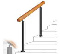 Outdoor Wooden Stair Railing for Safety - Villa Garden & Corridor Wrought Iron Post, Durable Exterior Step Picket Rail for Stairs & Decks