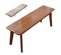 Outdoor Wooden Upholstered Bench, 59in Garden Patio Seat with Padded Cushion, Solid Wood Legs, 660lb Capacity, Stylish Brown Furniture for Garden & Park