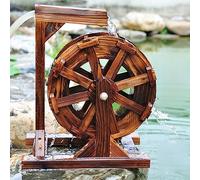 Outdoor Wooden Water Wheel Fountain - Feng Shui Water Feature for Gardens, Pools, Patios - Decorative Waterfall for Tranquility
