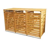 Monstershop Triple Wheelie Bin Storage - Fir Wood