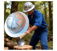 Outdoor Work Construction Helmet Wide-Brim Aluminum Alloy Hard Hat Adjustable Sweat-Wicking Liner Fits Head Circumference 54-61cm 4-Point Retention System Suitable for Construction Mining(Silver)