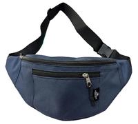 Outdoor World Bumbag Waist Belt Unisex Fanny Pack Fashion Bum Bags with Adjustable Strap for Hiking Walking Jogging Travel Running Sport Cycling 3 Zipper Storage Compartments (Navy)