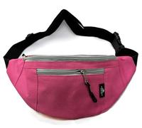 Outdoor World Bumbag Waist Belt Unisex Fanny Pack Fashion Bum Bags with Adjustable Strap for Hiking Walking Jogging Travel Running Sport Cycling 3 Zipper Storage Compartments (Pink)