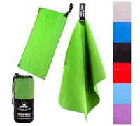 Outdoor World Microfibre Towel - Quick-Dry, Lightweight & Ultra Absorbent for Camping, Travel, Hiking, Beach, Swimming, Gym, Yoga & Sports - Compact, Soft & Portable 100 x 50cm (Lime Green, Small)