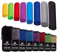 Outdoor World Microfibre Towel - Quick-Dry, Lightweight & Ultra Absorbent for Camping, Travel, Hiking, Beach, Swimming, Gym, Yoga & Sports - Compact, Soft & Portable 120 x 60cm (Purple, Medium)