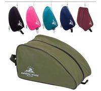 Outdoor World Premium Boot Bag - Water-Resistant 600D Polyester Shoe & Boot Storage for Hiking, Walking, Football, Rugby, Golf & Gym - Fits Up to UK Size 13 - Wide Zip Opening & Carry Handle (Olive)