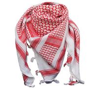 Outdoor World Shemagh Scarf Army Arab PLO Military Forces SAS Biker Neck Warmer Keffiyeh Head Neck Scarf Middle-East Desert Turban Arab-Wrap with Tassel 110cm x 110cm (Red & White)