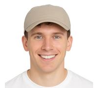 Outdoor World Unisex Folding Peak Baseball Cap - Lightweight Breathable Sun Hat - One Size Adjustable Fit - Durable Packable Cap for Hiking, Walking, Running, Sports & Everyday Outdoor Use (Beige)