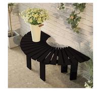 Outdoor Wrap-Around Tree Bench, Backless Wooden Park Chair, Semi-Circular Plant Stand for Garden, Yard, Porch, Lawn