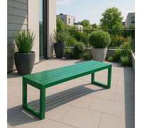 Outdoor Wrought Iron Garden Bench for 2-4 People 120cm Patio Furniture Weather-Resistant Seating for Balcony Terrace Veranda Lawn Park (Green)