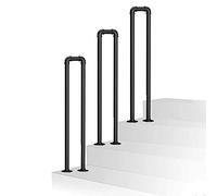 Outdoor Wrought Iron ils for Steps - Stair Railing Kit Safety Support Grab Rail for Front Porch Single Post Design Holds 200kg (Size: 3.1 FT)