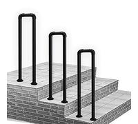 Outdoor Wrought Iron Stair Railing Matte Black Handrail for Steps & Decks Durable Metal Picket Railing Fits 1Step 65cm (2.1ft) Perfect for Safety & Style