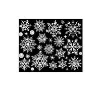 Outdoor Xmas Decorations Window Merry Christmas Party Solid Color Various Shining Snowflake Shapes Home Layout Glass Stickers (G, One Size)