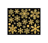 Outdoor Xmas Decorations Window Merry Christmas Party Solid Color Various Shining Snowflake Shapes Home Layout Glass Stickers (A, One Size)