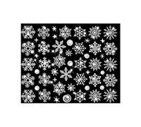 Outdoor Xmas Decorations Window Merry Christmas Party Solid Color Various Shining Snowflake Shapes Home Layout Glass Stickers (H, One Size)