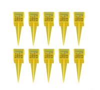 Outdoor Yellow Rain Gauge for Garden Lawn, Plastic Water Meter with Clear Scale, Easy Mount Precipitation, 5 Pieces(10pcs)