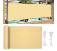 Outdoor350x125 cm UV Resistant Fence Netting Garden Wind Protection Balcony Shade Cable Ties Included Ideal for Pool & Patio Sand Yellow Color