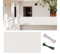 Outdoor70x400 cm - Balcony Shade Fabric 220 G/M² - 90% UV Protection - Tear-Resistant with Cable Ties for Patio Terrace Fence - White